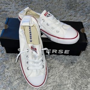 Boys white slip on converse